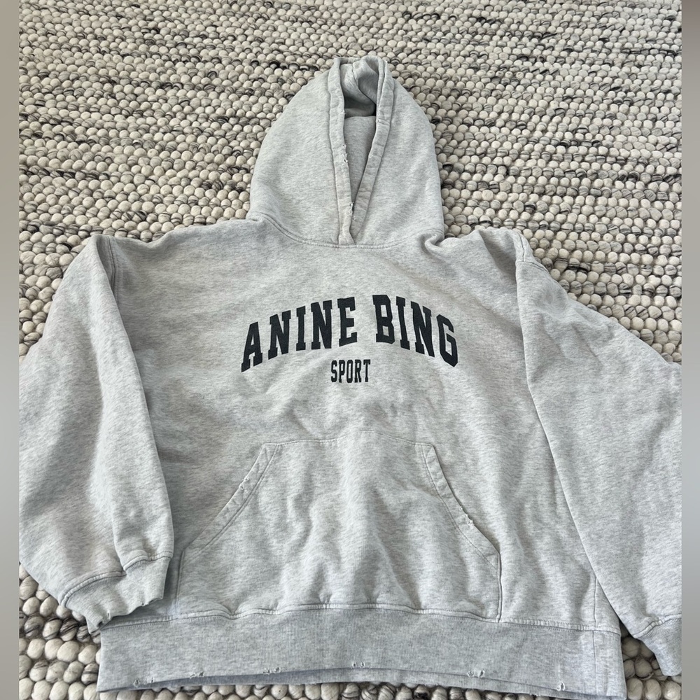 Anine Bing Sport  distressed gray sweatshirt size m